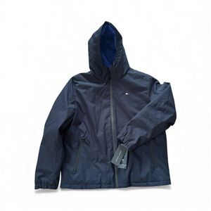 Tommy Hilfiger Men's Jacket Full Zip Hooded The Flex Wind Water Resistant Men Lg